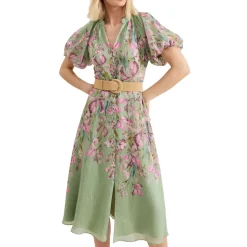 Discount Amalie Floral Belted Flared Dress Women Dresses