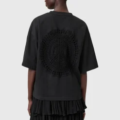 Amelie Crochet Oversized T-Shirt Women Tops