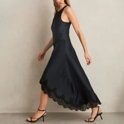 Online Anais Lace Trim Draped Dress Women Dresses