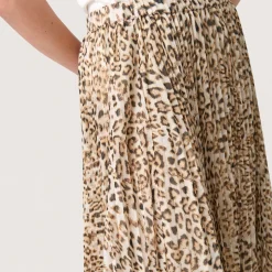 New Anaya Evelina Pleated Leopard Skirt Women Skirts