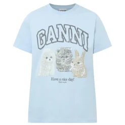 Outlet Animal Print Logo T-Shirt Women Tops