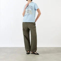Outlet Animal Print Logo T-Shirt Women Tops