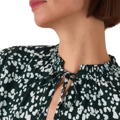 Discount Animal Print Tie-Front Blouse Women Tops