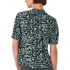 Discount Animal Print Tie-Front Blouse Women Tops