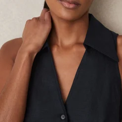 New Anjie Belted Linen Playsuit Women Jumpsuits