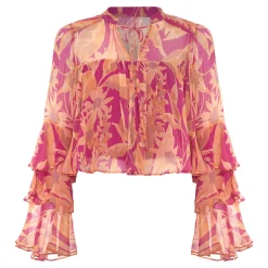 Sale Annalisia Floral Tiered Blouse Women Tops