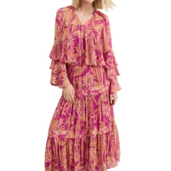 Sale Annalisia Floral Tiered Blouse Women Tops