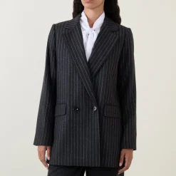 Discount Antonia Pinstripe Double Breasted Blazer Women Coats & Jackets