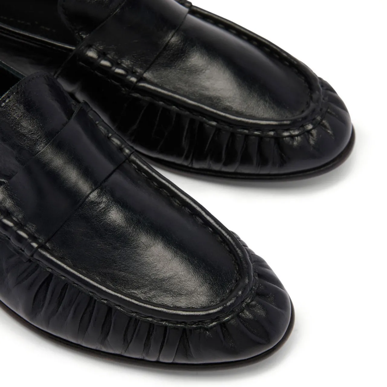 Apley Ruched Leather Loafers Women Loafers
