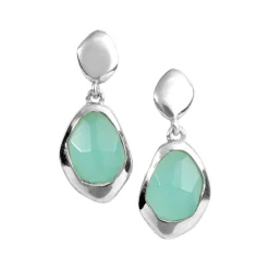 Sale Aqua Chalcedony Stepping Stone Earrings Women Earrings