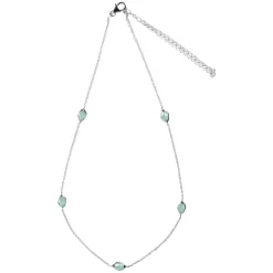 New Aqua Chalcedony Stepping Stone Necklace Women Necklaces
