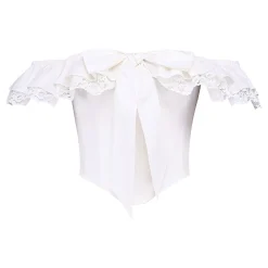 Best Aria Off-The-Shoulder Frill Corset Top Women Tops