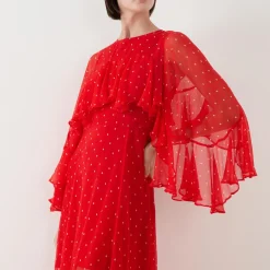New Aria Ruffle Polka Dot Dress Women Dresses|Mother Of The Bride