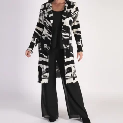 Sale Artistic Brush Strokes Plissé Cardigan Women Sweaters & Cardigans