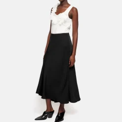 Asymmetric Satin Skirt Women Skirts