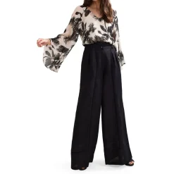 Outlet Ayse Wide Leg Linen Trousers Women Trousers & Shorts