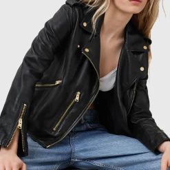 Balfern Leather Biker Jacket Women Coats & Jackets