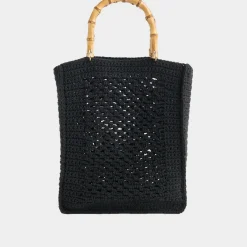 Clearance Bamboo Handle Crochet Bag Women Tote Bags