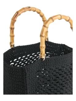 Clearance Bamboo Handle Crochet Bag Women Tote Bags