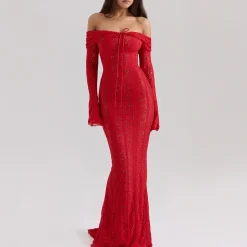 Sale Belle Off-The-Shoulder Lace Dress Women Dresses