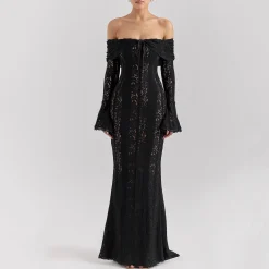 Online Belle Off-The-Shoulder Lace Dress Women Dresses