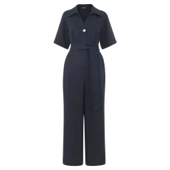 Hot Belted Cropped Jumpsuit Women Jumpsuits
