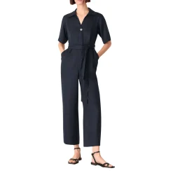 Hot Belted Cropped Jumpsuit Women Jumpsuits