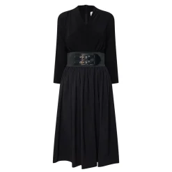 Hot Belted Flared Dress Women Dresses