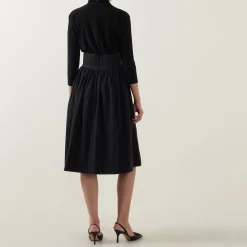 Hot Belted Flared Dress Women Dresses