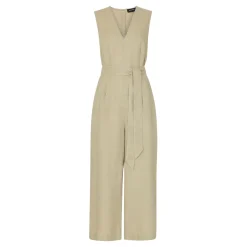 Sale Belted Linen Jumpsuit Women Jumpsuits