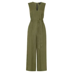 New Belted Linen Jumpsuit Women Jumpsuits
