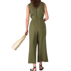 New Belted Linen Jumpsuit Women Jumpsuits