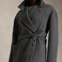Discount Belted Wrap Coat Women Coats & Jackets