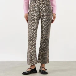 Best Betzy Leopard Print Cropped Jeans Women Denim