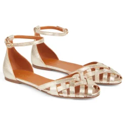 Best Bianca Leather Cage-Front Flat Sandals Women Sandals