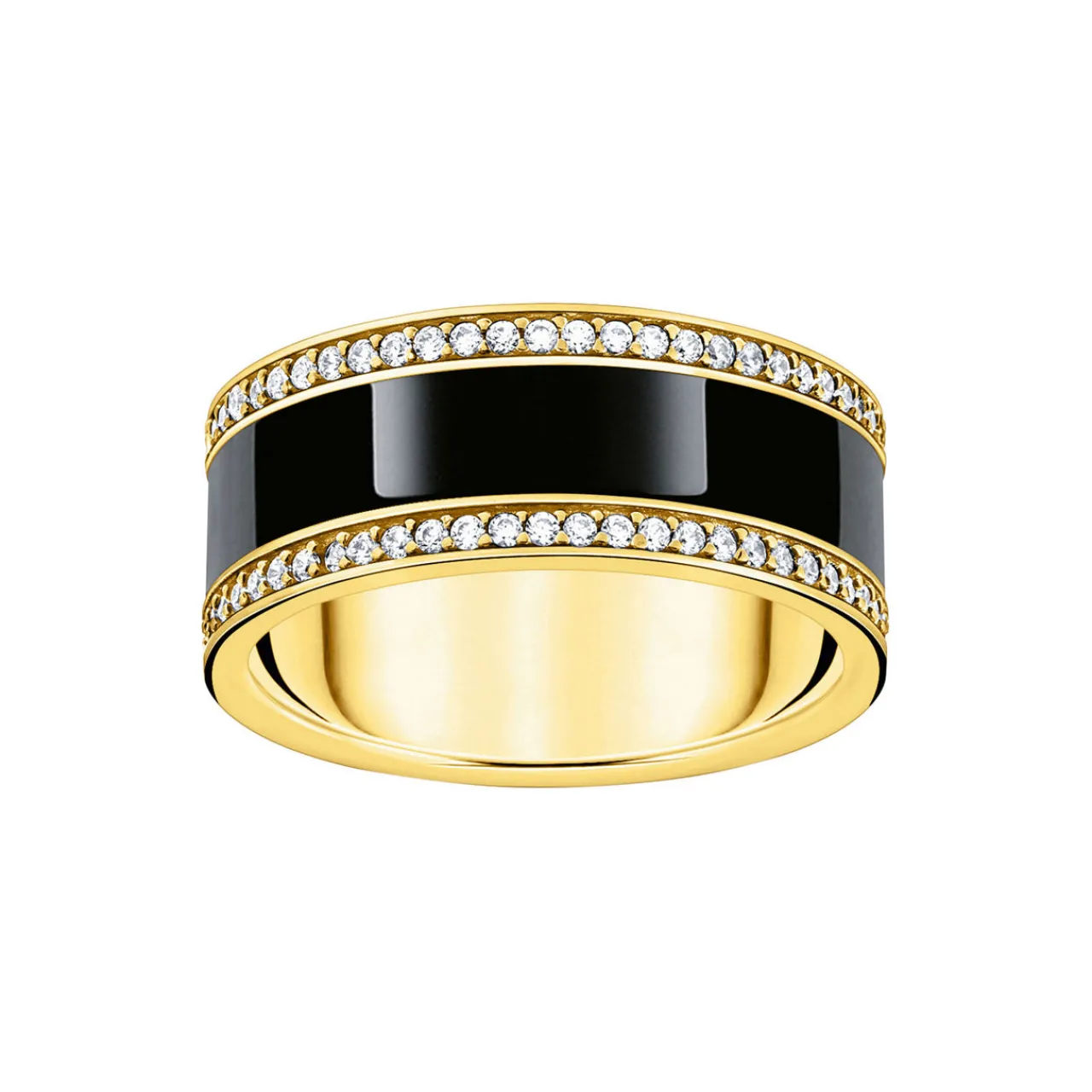 Clearance Black Enamel Embellished Band Ring Women Rings