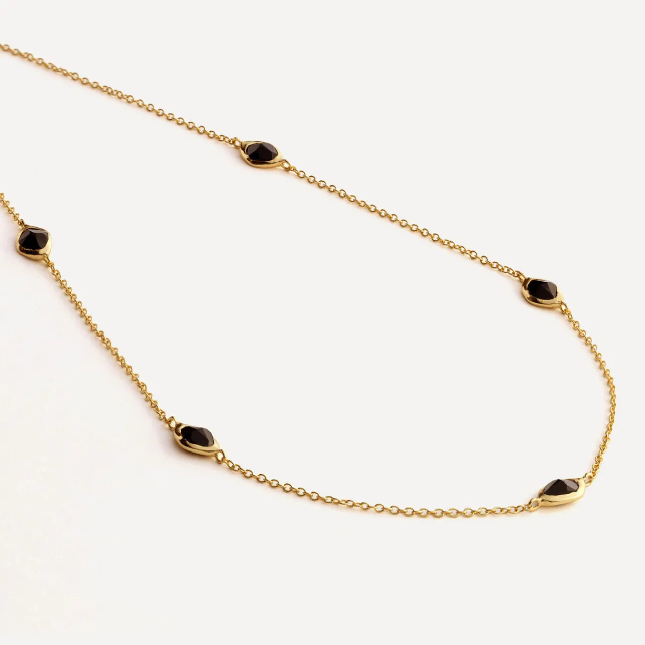 New Black Onyx Stepping Stone Necklace Women Necklaces