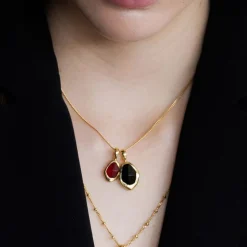Online Black Onyx Stepping Stone Pendant Necklace Women Necklaces