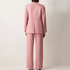 Hot Blake High-Rise Linen Straight Leg Trousers Women Trousers & Shorts