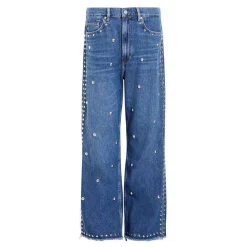 Best Blake Studded Wide Leg Jeans Women Denim