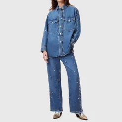 Best Blake Studded Wide Leg Jeans Women Denim