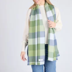 Outlet Block Check Extra Fine Scarf Women Scarves