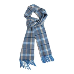 Online Blue & Mink Check Lambswool Scarf Women Scarves