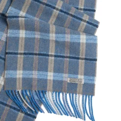 Online Blue & Mink Check Lambswool Scarf Women Scarves