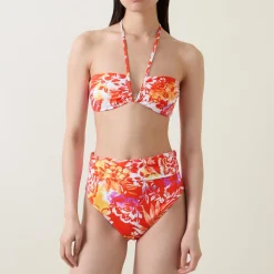 New Border Pareo Tie-Fastening Floral Bikini Top Women Swimwear & Beachwear