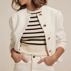 Discount Boucle Bomber Jacket Women Coats & Jackets