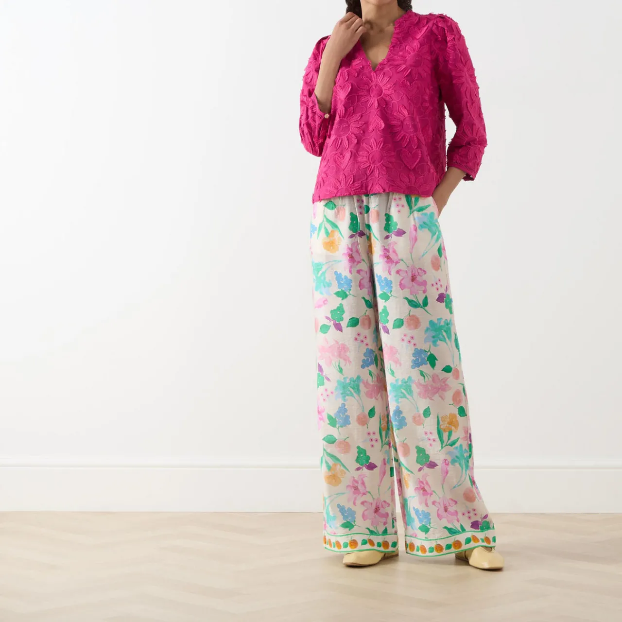 Hot Brent Floral Wide Leg Trousers Women Trousers & Shorts