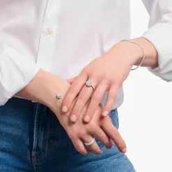 Brilliant Cut Zirconia Halo Ring Women Rings