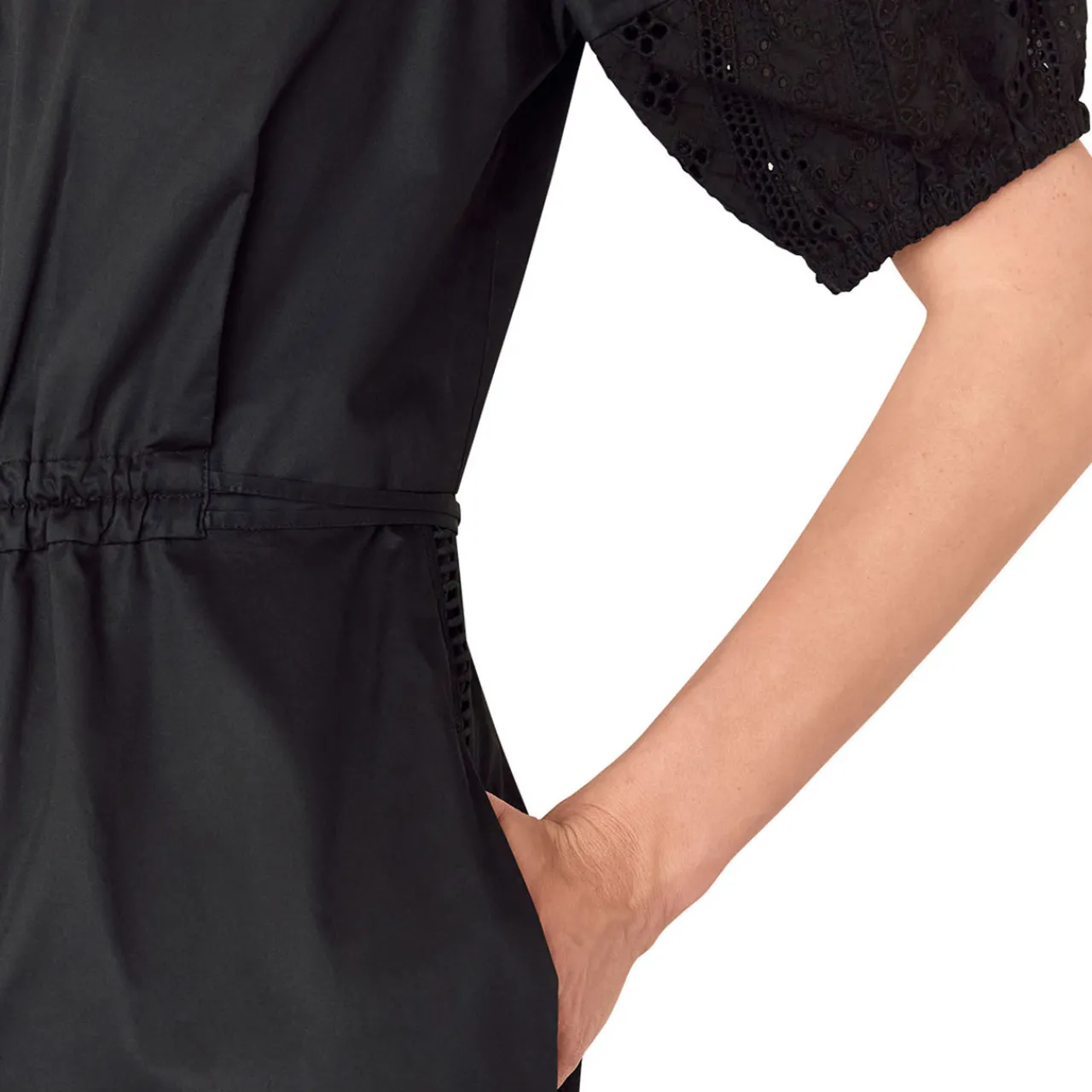 Hot Broderie Cropped Straight Leg Jumpsuit Women Jumpsuits