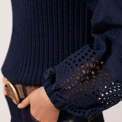 Sale Broderie Sleeve Sweater Women Sweaters & Cardigans